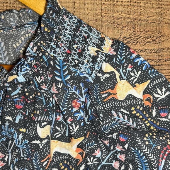 Stellah Fox Floral Peasant Tie-Neck Long Sleeve Blouse size Small Anthropologie - Picture 5 of 11